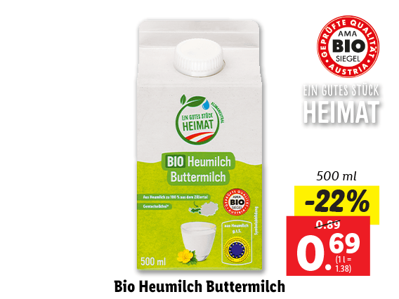 Bio Heumilch Buttermilch 