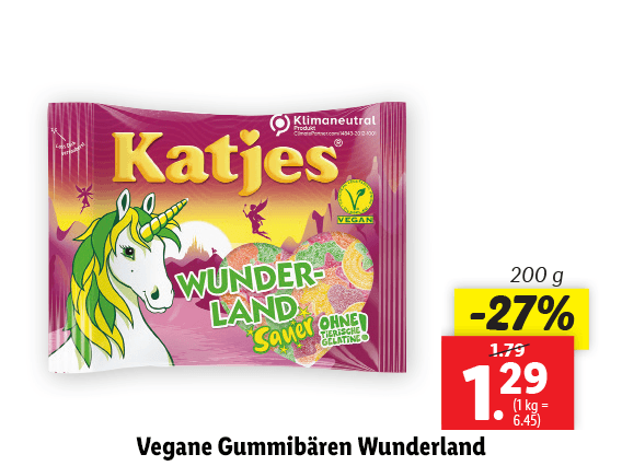 Katjes Vegane Gummibären Wunderland 