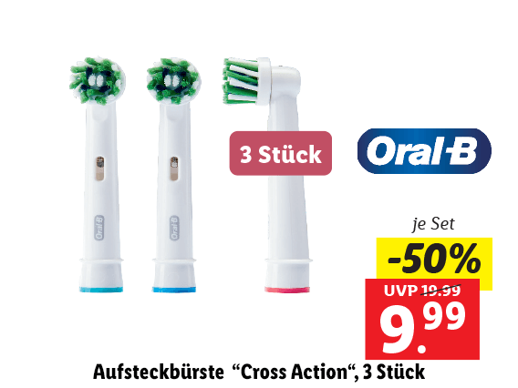 Aufsteckbürste “Cross Action“, 3 Stück 