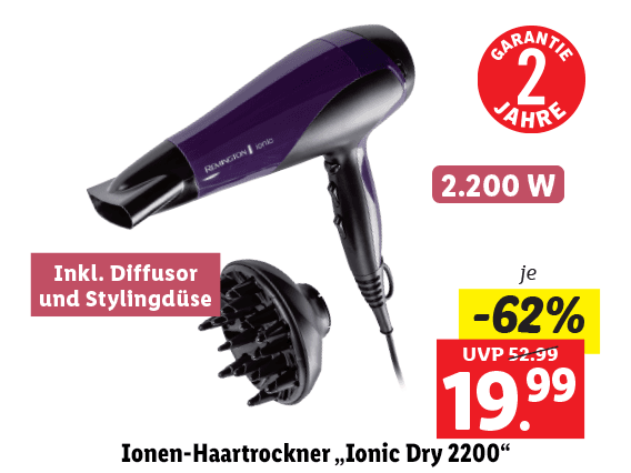 Remington® Ionen-Haartrockner „Ionic Dry 2200“ 