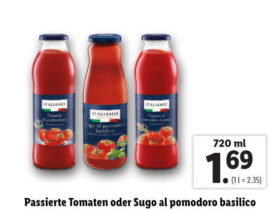 Passierte Tomaten oder Sugo al pomodoro basilico 