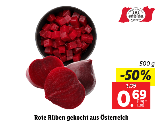 Rote Rüben gekocht aus Österreich