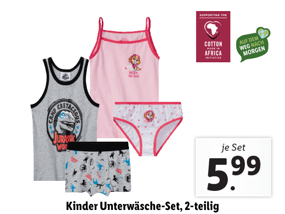 Kinder Unterwäsche-Set, 2-teilig 