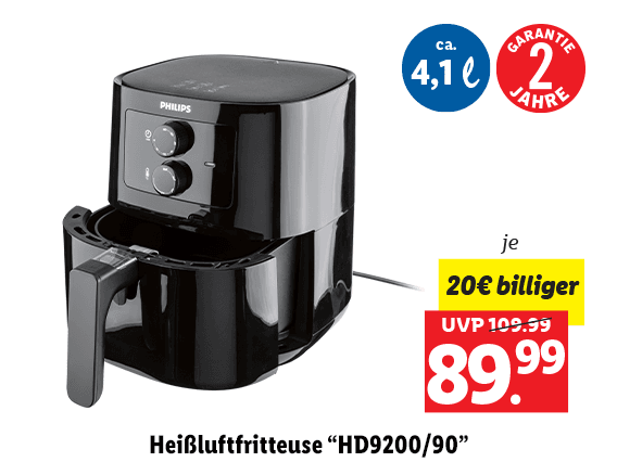 Philips Heißluftfritteuse “HD9200/​​90” 