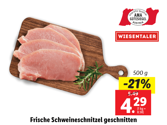  Frische Schweineschnitzel geschnitten 