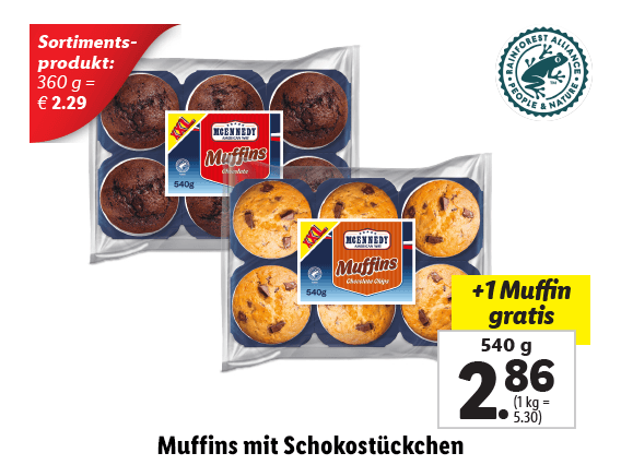  Muffins mit Schokostückchen 