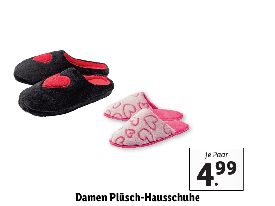  Damen Plüsch-Hausschuhe