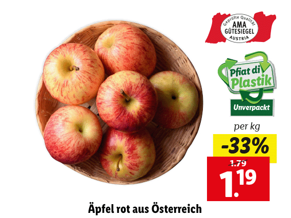 Äpfel rot aus Österreich