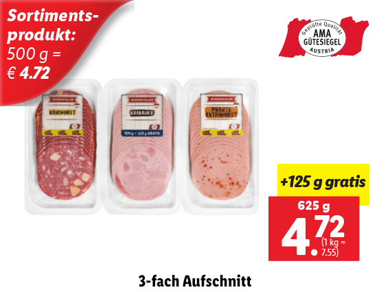  3-fach Aufschnitt