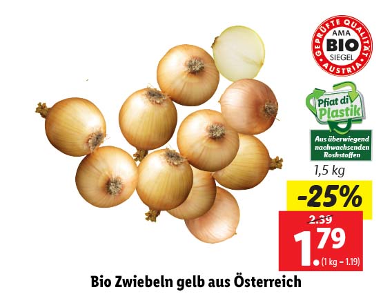 Bio Zwiebeln gelb aus Österreich