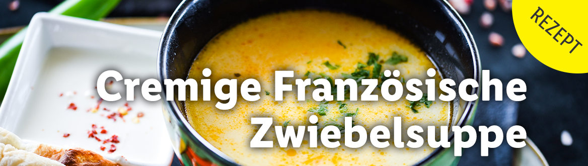 Cremige Französische Zwiebelsuppe