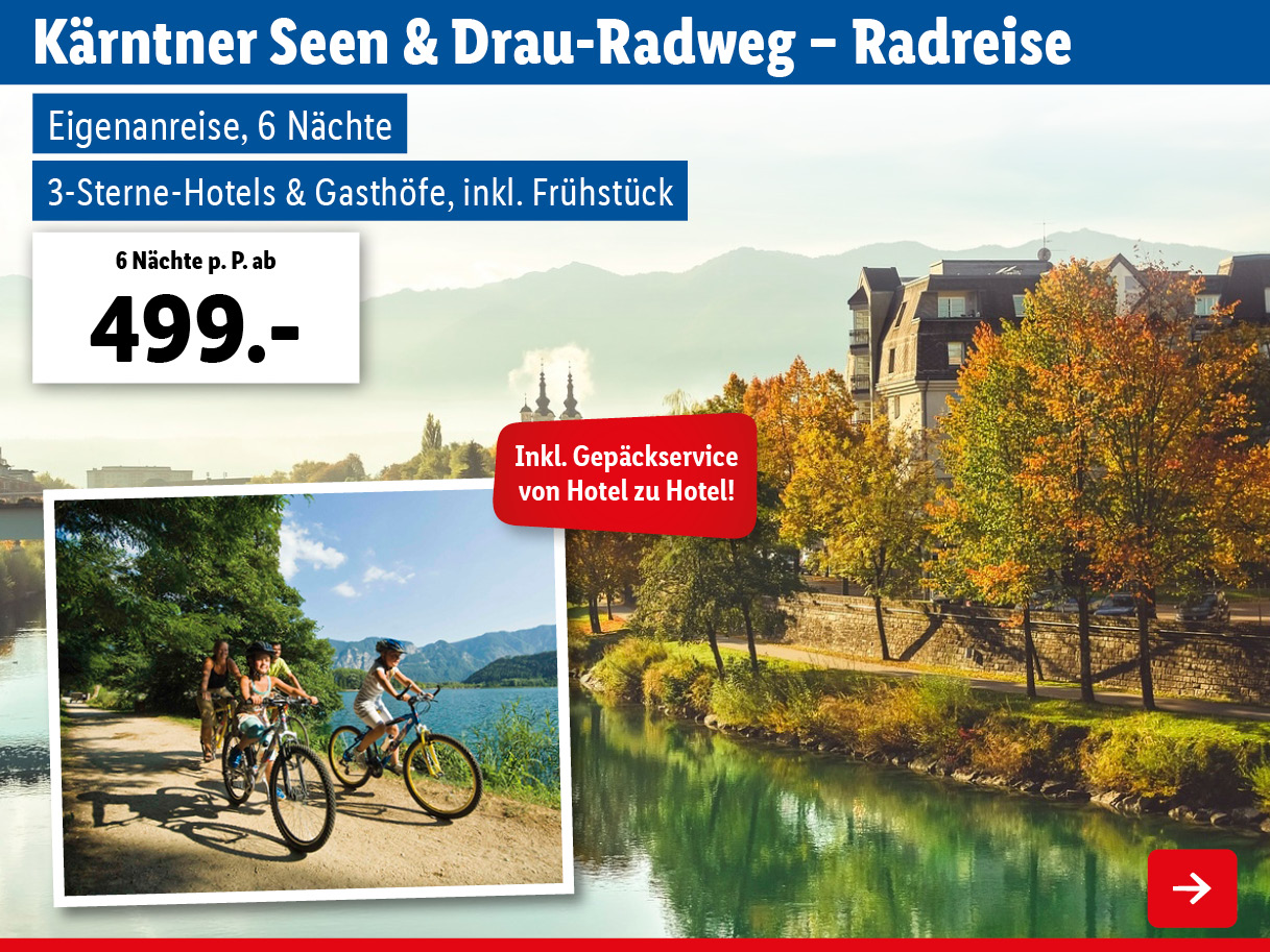 Radtour - Kärntner Seen & Drau-Radweg