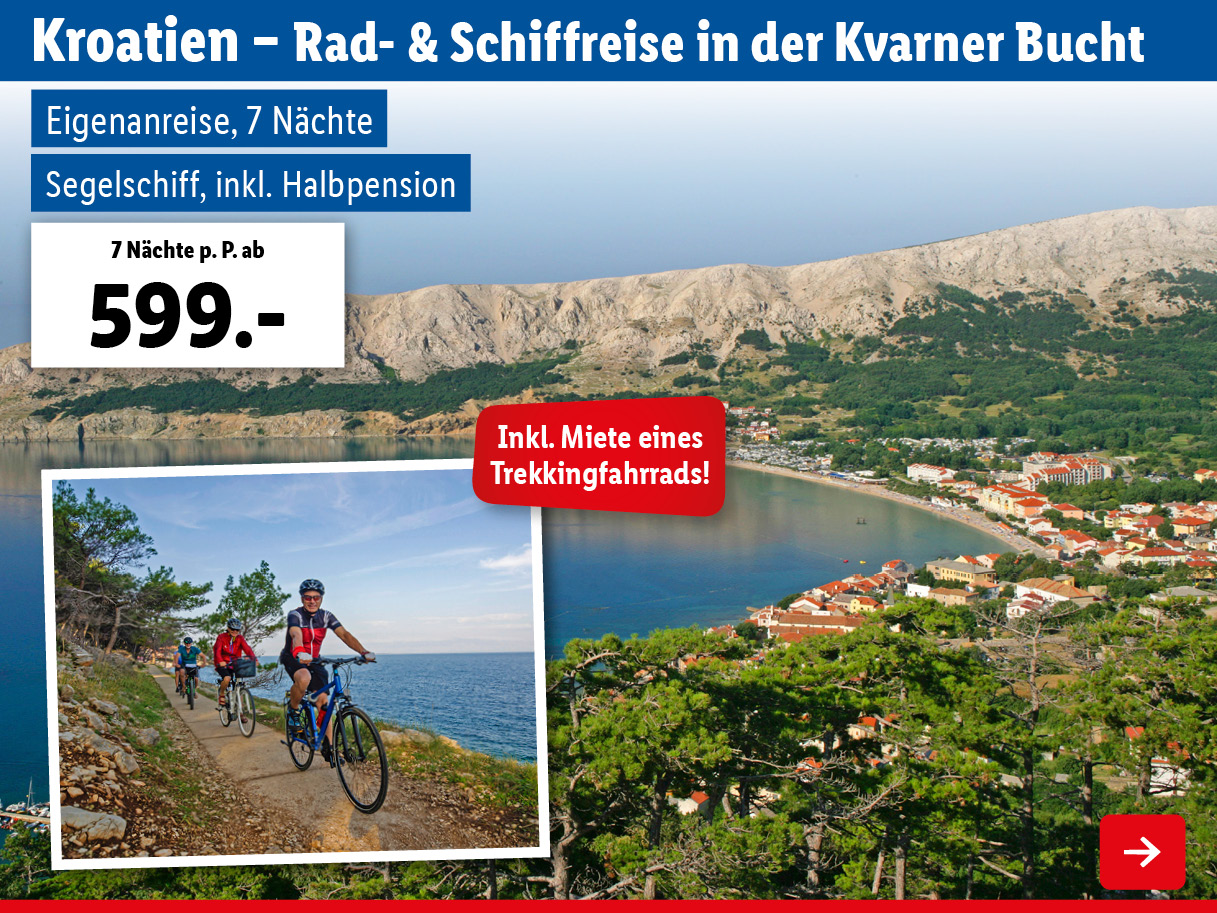 Kroatien - Rad- & Schiffreise in der Kvarner Bucht