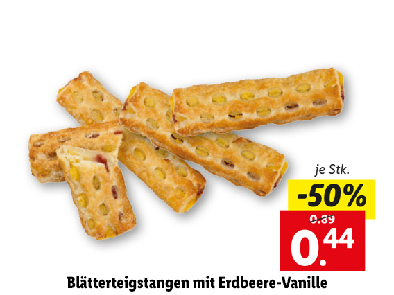  Blätterteigstangen mit Erdbeere-Vanille