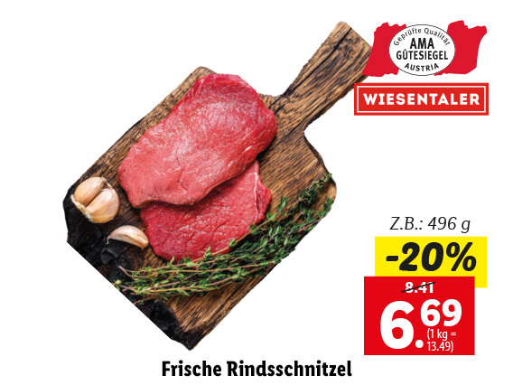  Frische Rindsschnitzel