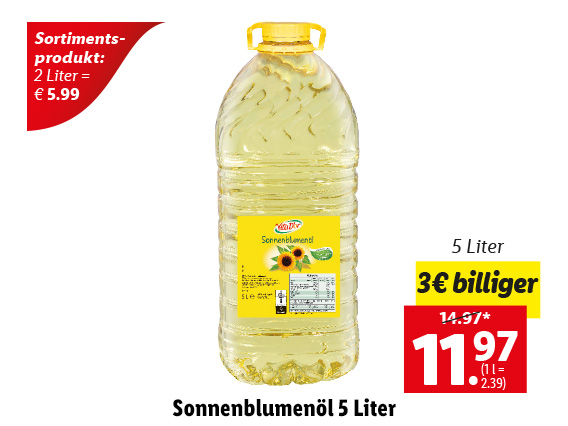  Sonnenblumenöl 5 Liter