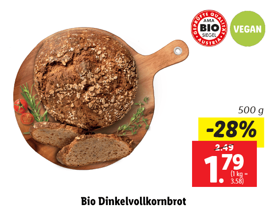  Bio Dinkelvollkornbrot