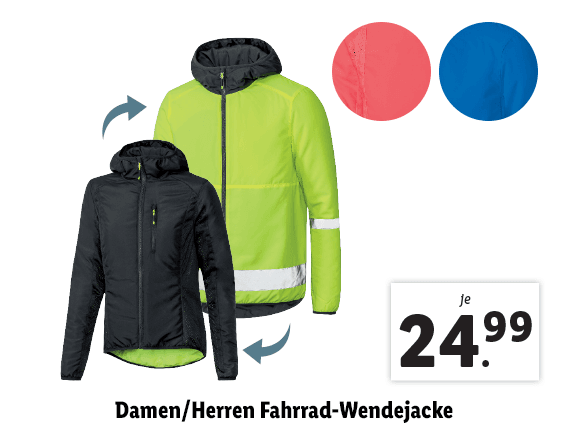  Damen/​Herren Fahrrad-Wendejacke