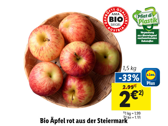  Bio Äpfel rot aus der Steiermark