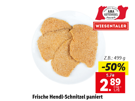  Frische Hendl-Schnitzel paniert