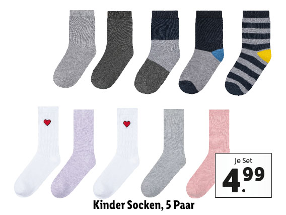  Kinder Socken, 5 Paar