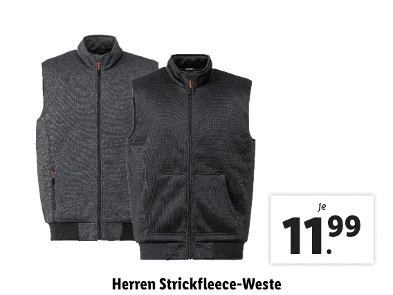  Herren Strickfleece-Weste