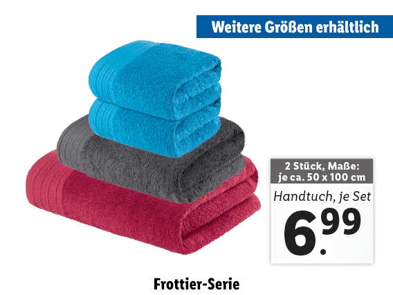  Frottier-Serie, Handtuch, 2 Stück 