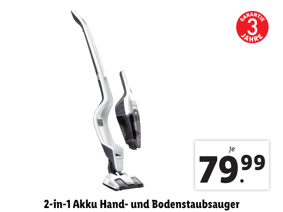  2-in-1 Akku Hand- und Bodenstaubsauger 