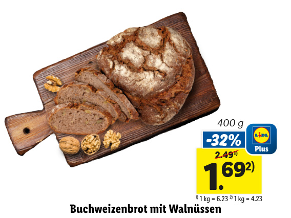 Buchweizenbrot mit Walnüssen