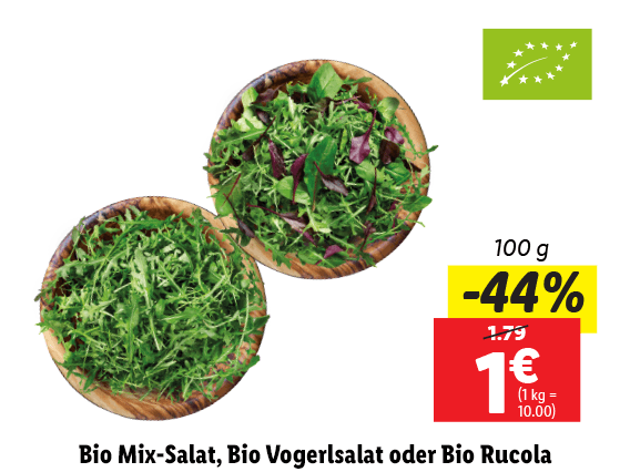  Bio Mix-Salat, Bio Vogerlsalat oder Bio Rucola