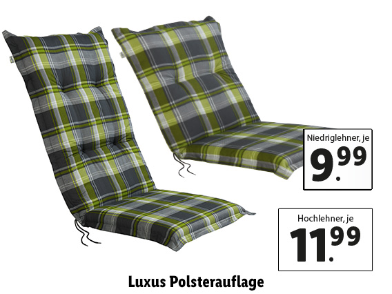  Luxus Polsterauflage, Niedriglehner 