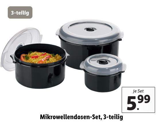  Mikrowellendosen-Set, 3-teilig 