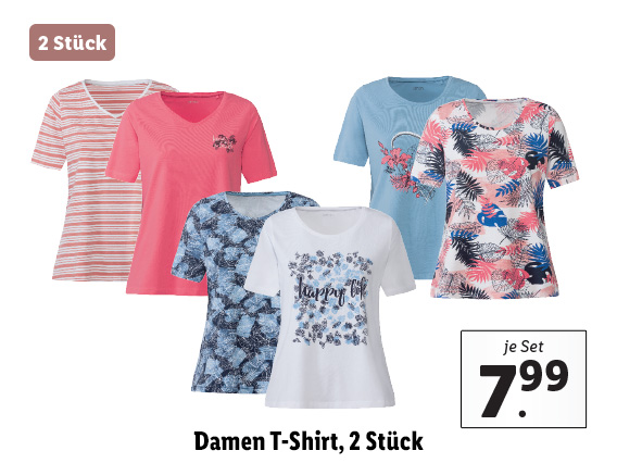 Damen T-Shirt, 2 Stück