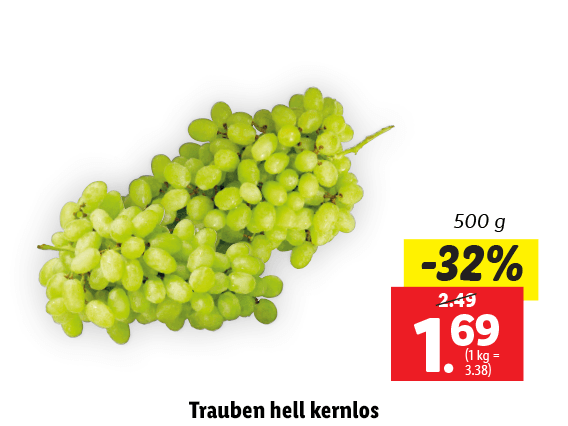  Trauben hell kernlos