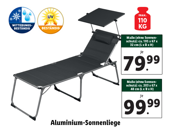  Aluminium-Sonnenliege 