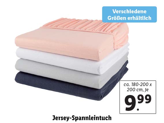  Jersey-Spannleintuch, ca. 180-200 x 200 cm 