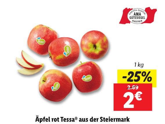  Äpfel rot Tessa® aus der Steiermark