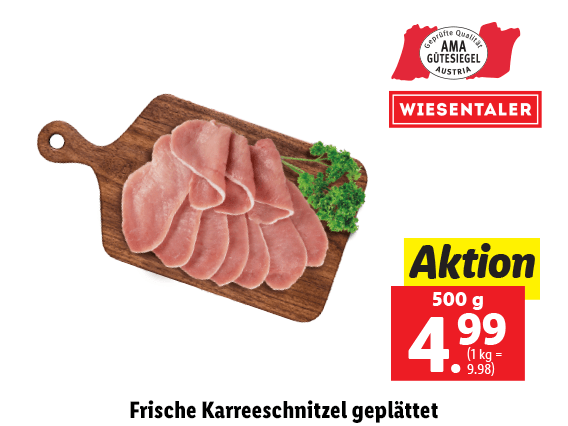  Frische Karreeschnitzel geplättet 