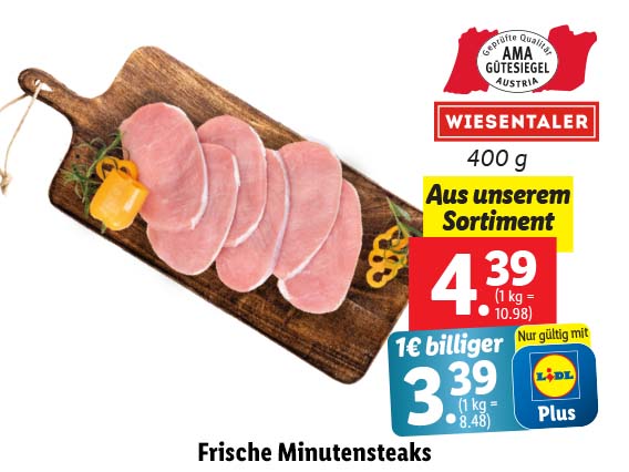 Frische Minutensteaks