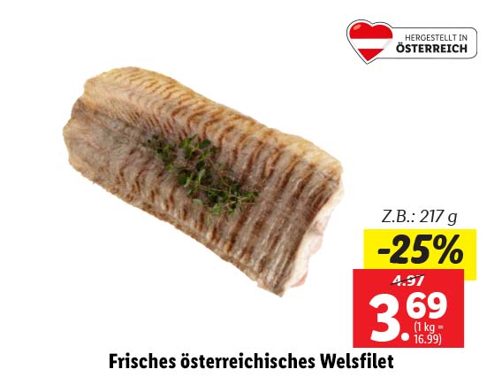 Frisches österreichisches Welsfilet