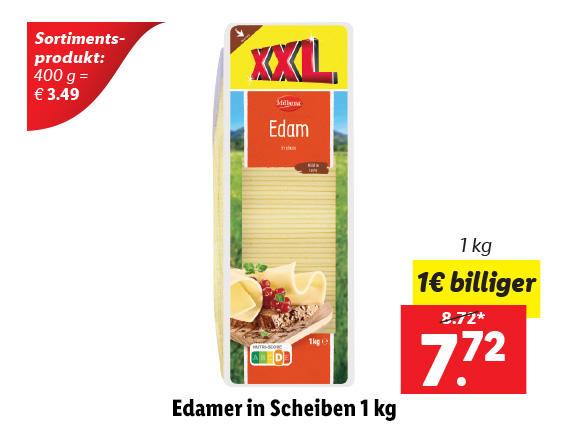 Edamer in Scheiben 1 kg