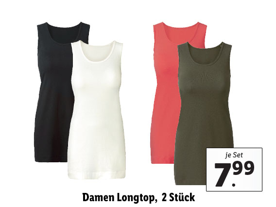 Damen Longtop, 2 Stück 