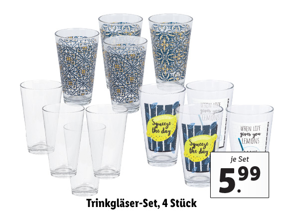 Trinkgläser-Set, 4 Stück