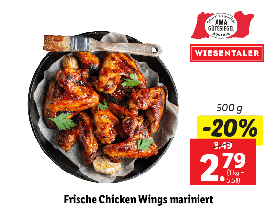 Frische Chicken Wings mariniert