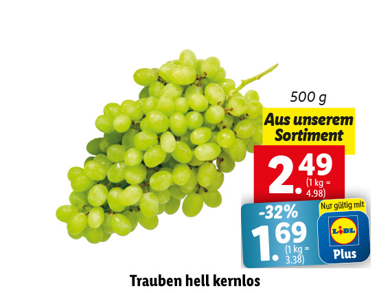  Trauben hell kernlos