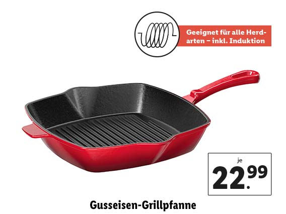  Gusseisen-Grillpfanne 