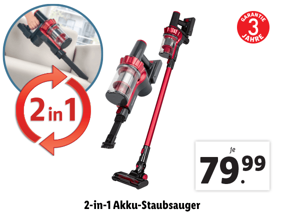  2-in-1 Akku-Staubsauger 