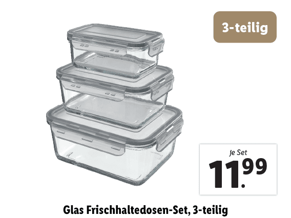  Glas Frischhaltedosen-Set, 3-teilig 