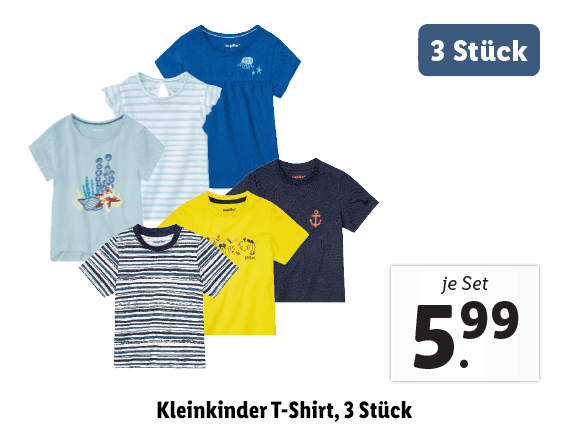 Kleinkinder T-Shirt, 3 Stück 