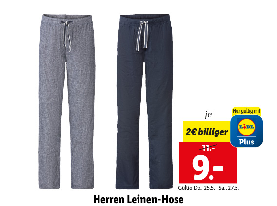  Herren Leinen-Hose